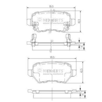 Гальмівні колодки, дискове гальмо (набір) NIPPARTS N3610310