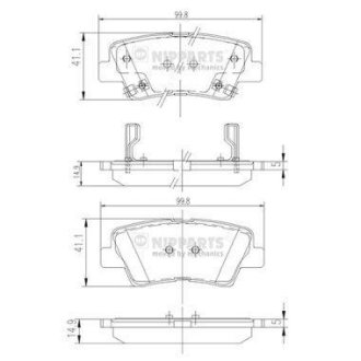 Колодки тормозные дисковые, комплект NIPPARTS N3610311