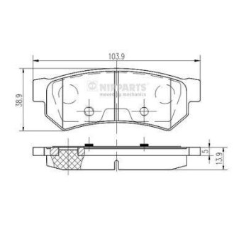 Гальмівні колодки (набір) NIPPARTS N3610907