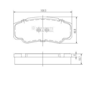 Гальмівні колодки, дискове гальмо (набір) NIPPARTS N3611052