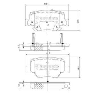 Комплект тормозных колодок, дисковый механизм NIPPARTS N3612040