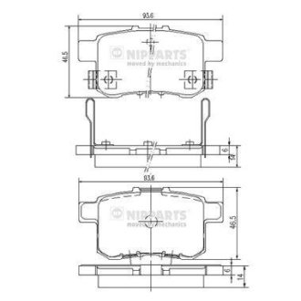 Комплект тормозных колодок, дисковый механизм NIPPARTS N3614020