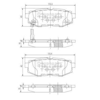 Комплект тормозных колодок, дисковый механизм NIPPARTS N3617006