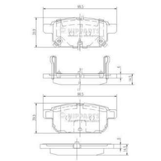 Комплект тормозных колодок, дисковый механизм NIPPARTS N3618002