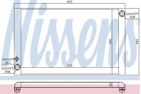 Радіатор, охолодження двигуна NISSENS 60428