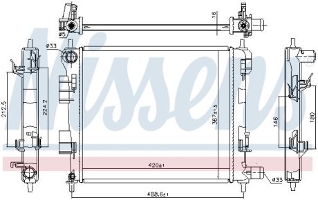 CHЈODNICA WODY HYUNDAI I10 1,0/1,2 13- NISSENS 606702