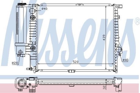 Радиатор системы охлаждения NISSENS 60709A