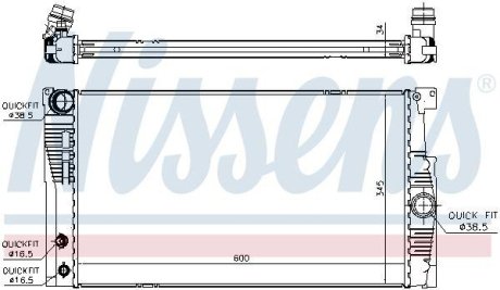 Радіатор системи охолодження NISSENS 60836