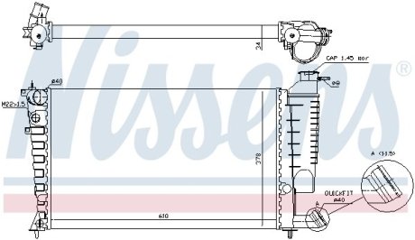 Радіатор, охолодження двигуна NISSENS 61318A