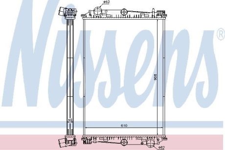 Радиатор, охлаждение двигател NISSENS 614270