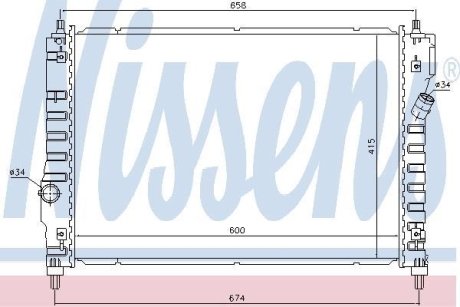 Радиатор, охлаждение двигателя NISSENS 61628