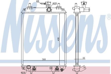 Радиатор, охлаждение двигателя NISSENS 617548