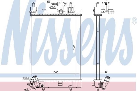 Радиатор, охлаждение двигателя NISSENS 617554