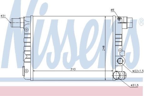 Радіатор, охолодження двигуна NISSENS 61805
