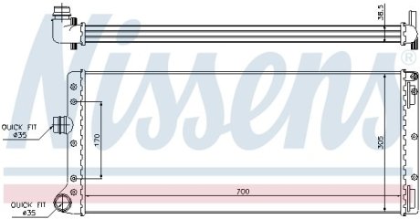 Радиатор, охлаждение двигател NISSENS 61887