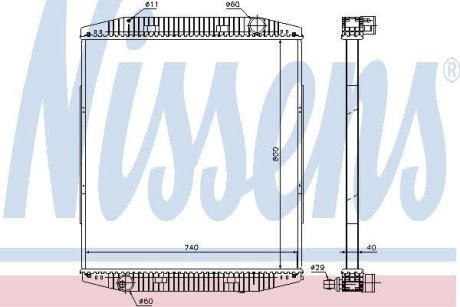 Радіатор, охолодження двигуна NISSENS 619730