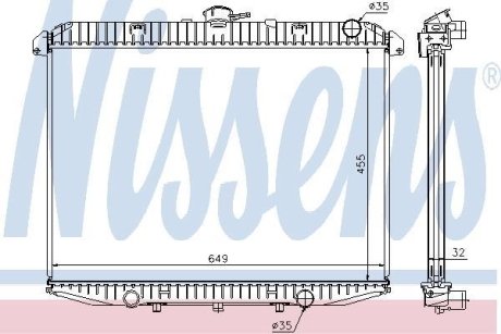 Радиатор, охлаждение двигател NISSENS 62070A