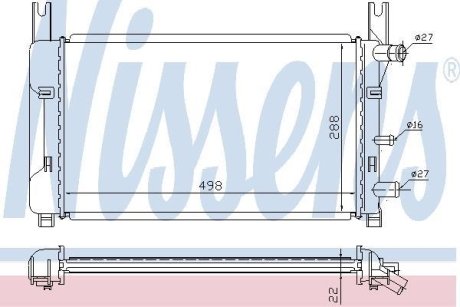 Радіатор, охолодження двигуна NISSENS 62121A