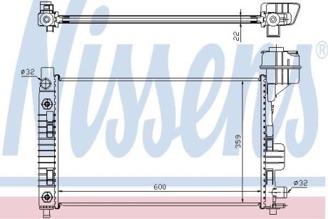 Радіатор, охолодження двигуна NISSENS 62661A