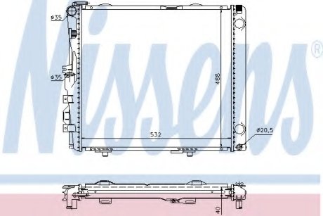 Радіатор, охолодження двигуна NISSENS 62684A