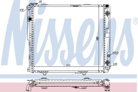 Радиатор, охлаждение двигател NISSENS 62699A