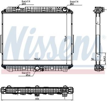 Радиатор, охлаждение двигателя NISSENS 6270020