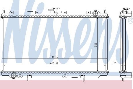 Радіатор, охолодження двигуна NISSENS 62923A