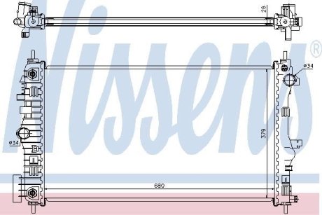 Радіатор, охолодження двигуна NISSENS 630715