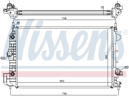 Радіатор, охолодження двигуна NISSENS 63113A