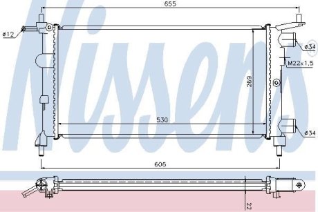 Радіатор, охолодження двигуна NISSENS 63290A