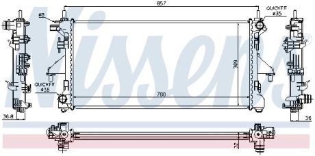 Радіатор системи охолодження NISSENS 63556