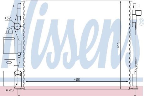 Радиатор, охлаждение двигател NISSENS 63773