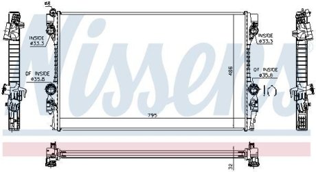 Радиатор, охлаждение двигателя NISSENS 63779