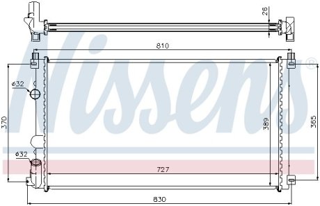 Радиатор, охлаждение двигател NISSENS 63824A