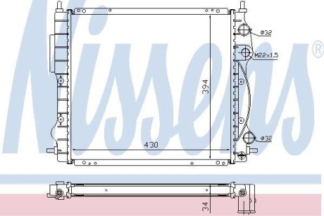 Радіатор, охолодження двигуна NISSENS 63968A