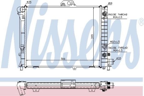 Радіатор, охолодження двигуна NISSENS 64033A