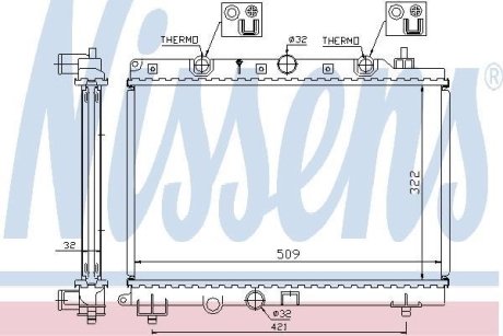 Радіатор, охолодження двигуна NISSENS 64304A