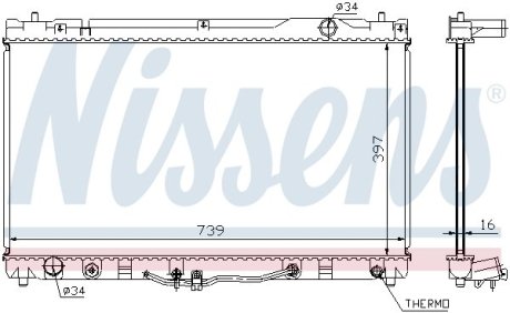 Радиатор системы охлаждения NISSENS 64633