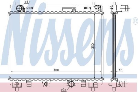 Радиатор, охлаждение двигател NISSENS 64676A