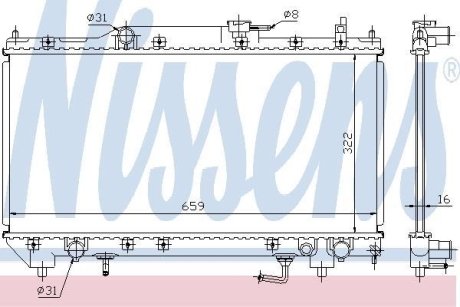 Радіатор, охолодження двигуна NISSENS 64782A