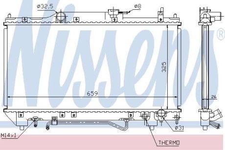 Радіатор, охолодження двигуна NISSENS 64784A