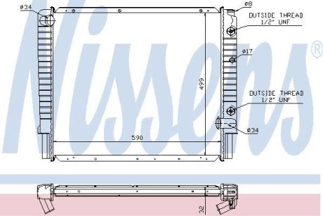 Радіатор, охолодження двигуна NISSENS 65523A