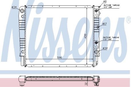 Радіатор, охолодження двигуна NISSENS 65542A