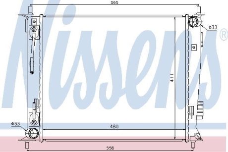 Радіатор, охолодження двигуна NISSENS 66730 (фото 1)