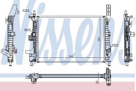 Радіатор системи охолодження NISSENS 66860