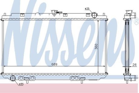 Радіатор, охолодження двигуна NISSENS 67349A