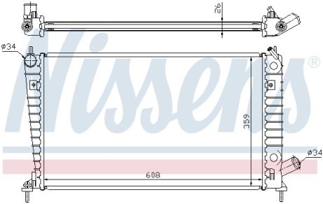 Радіатор, охолодження двигуна NISSENS 68000A