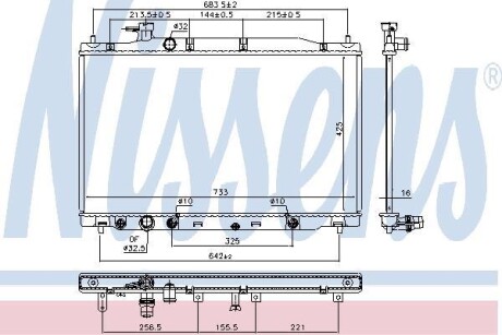 Радіатор охолодження двигуна NISSENS 681407