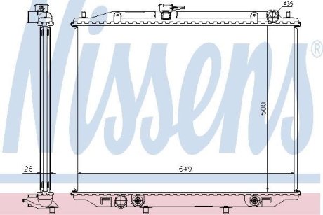 Радіатор, охолодження двигуна NISSENS 68709A