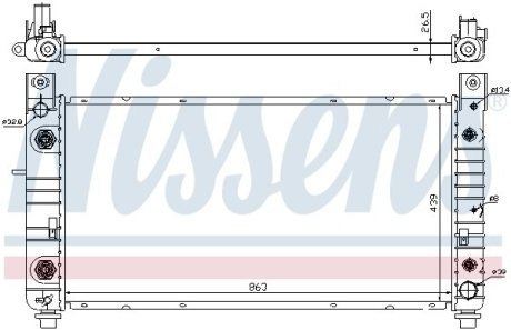 Радиатор, охлаждение двигател NISSENS 69091